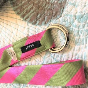 J. Crew Accessories - π°2 for $20 J Crew 100% Silk Tie Belt Pink Green J. Crew Accessories - π°2 for $20 J Crew 100% Silk Tie Belt Pink Green